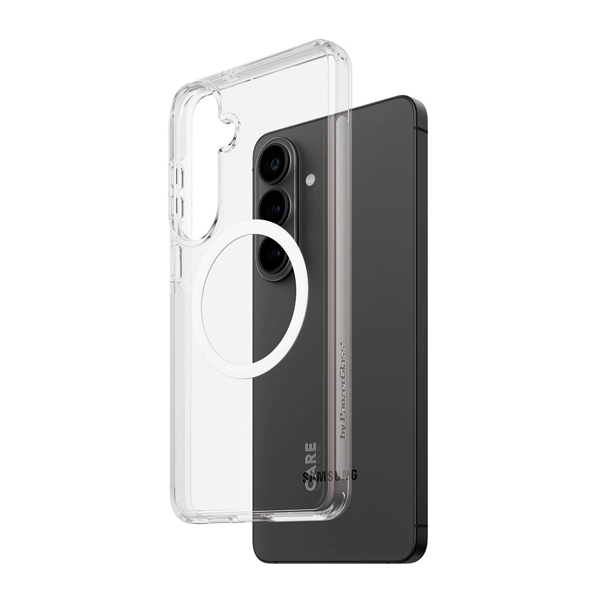 CARE™ by PanzerGlass® Urban Explorer Case Transparant m. Hvid Qi Samsung Galaxy S26+